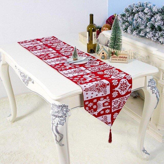 Christmas Fabric Printed Table Runner - Christmas Trees USA