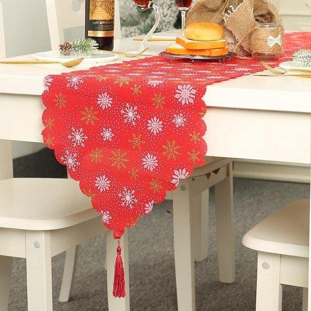 Christmas Fabric Printed Table Runner - Christmas Trees USA