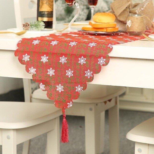 Christmas Fabric Printed Table Runner - Christmas Trees USA