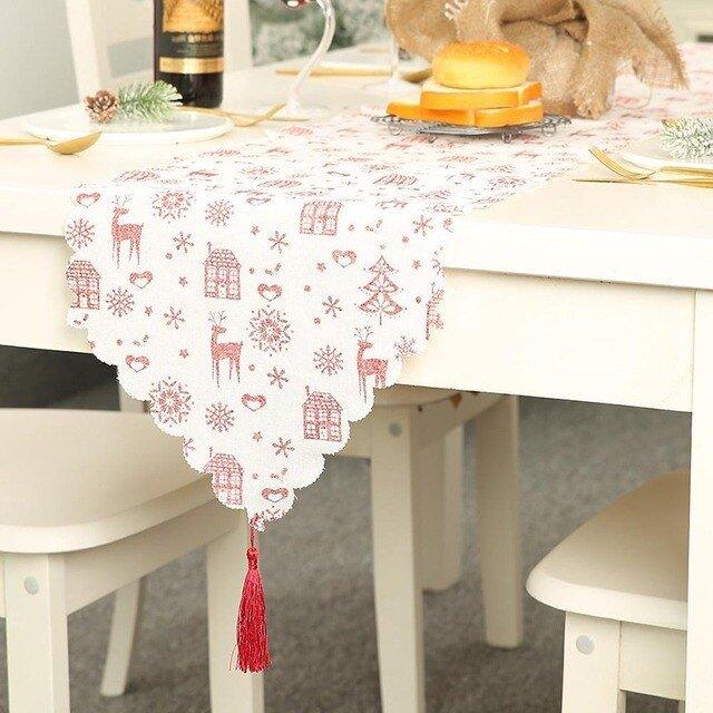 Christmas Fabric Printed Table Runner - Christmas Trees USA