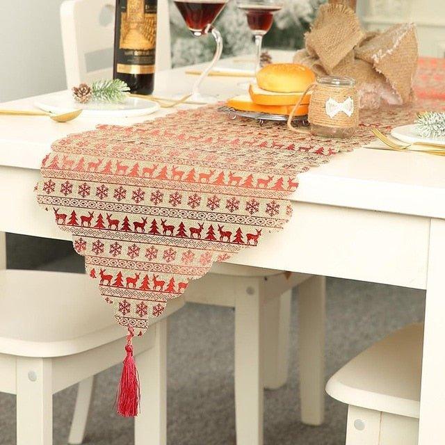 Christmas Fabric Printed Table Runner - Christmas Trees USA