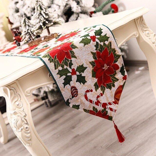 Christmas Fabric Printed Table Runner - Christmas Trees USA