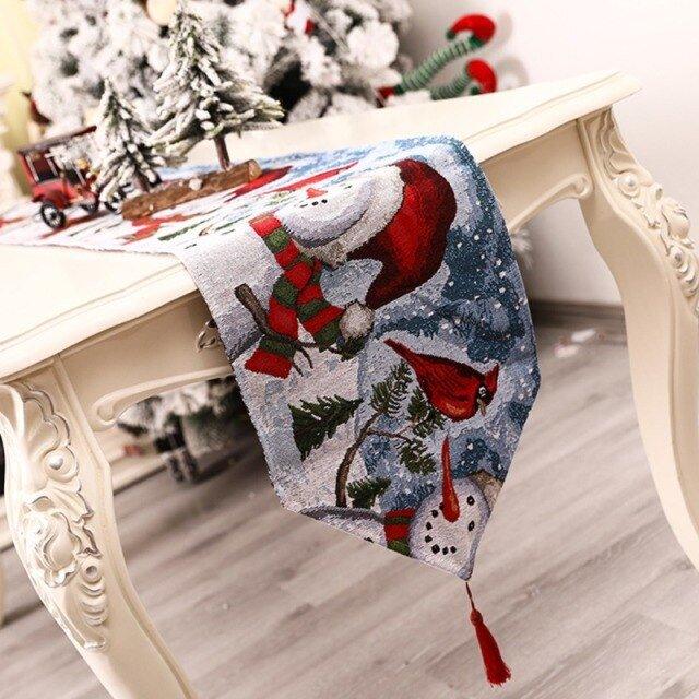 Christmas Fabric Printed Table Runner - Christmas Trees USA