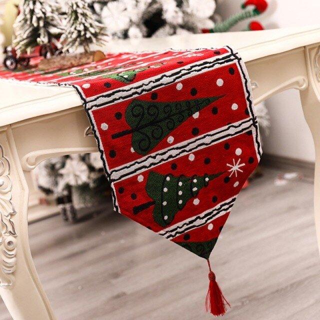 Christmas Fabric Printed Table Runner - Christmas Trees USA