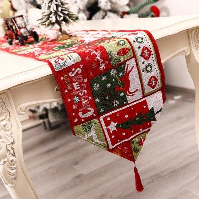 Christmas Fabric Printed Table Runner - Christmas Trees USA