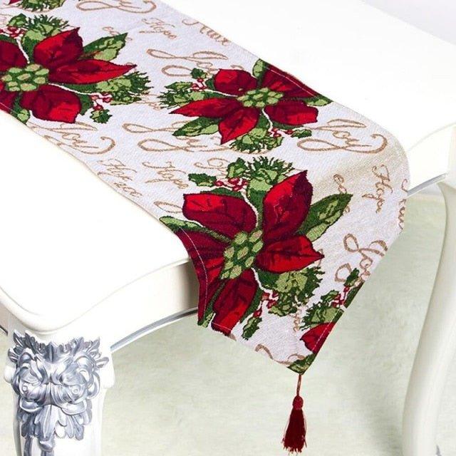 Christmas Fabric Printed Table Runner - Christmas Trees USA