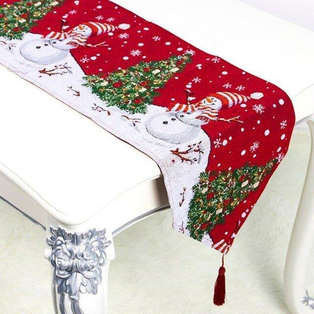 Christmas Fabric Printed Table Runner - Christmas Trees USA