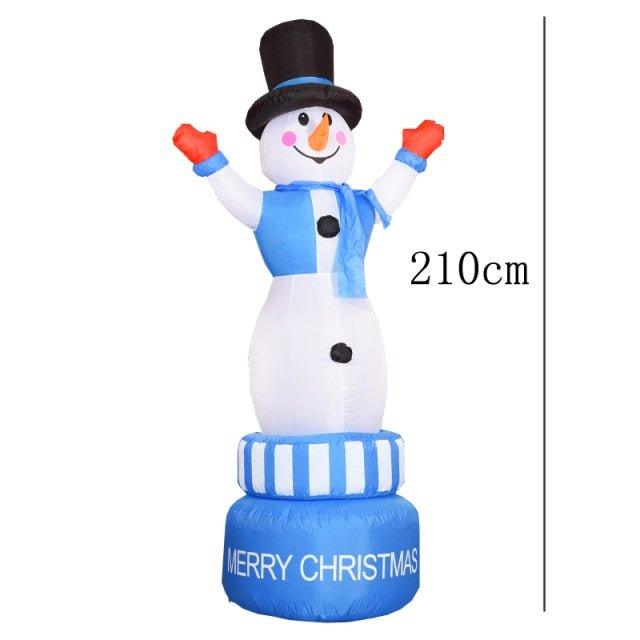 Christmas Inflatable Toy Snowman with Color Rotating LED Lights - Christmas Trees USA