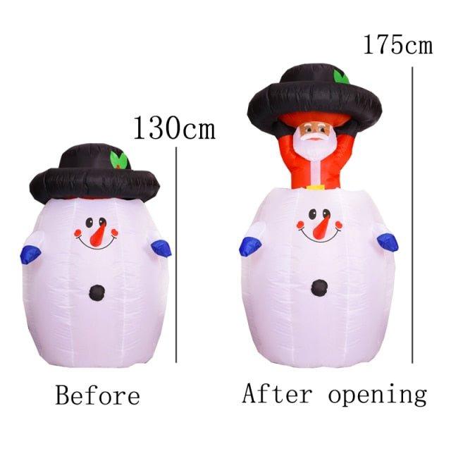 Christmas Inflatable Toy Snowman with Color Rotating LED Lights - Christmas Trees USA