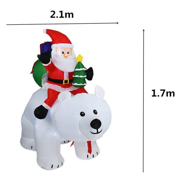 Christmas Inflatable Toy Snowman with Color Rotating LED Lights - Christmas Trees USA