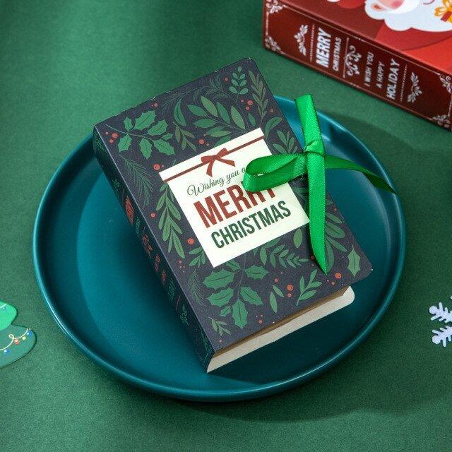 Book Shaped Merry Christmas Candy Boxes - Christmas Trees USA