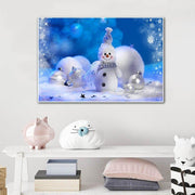 Christmas Funny Snowman Canvas Print Wall Painting - Christmas Trees USA