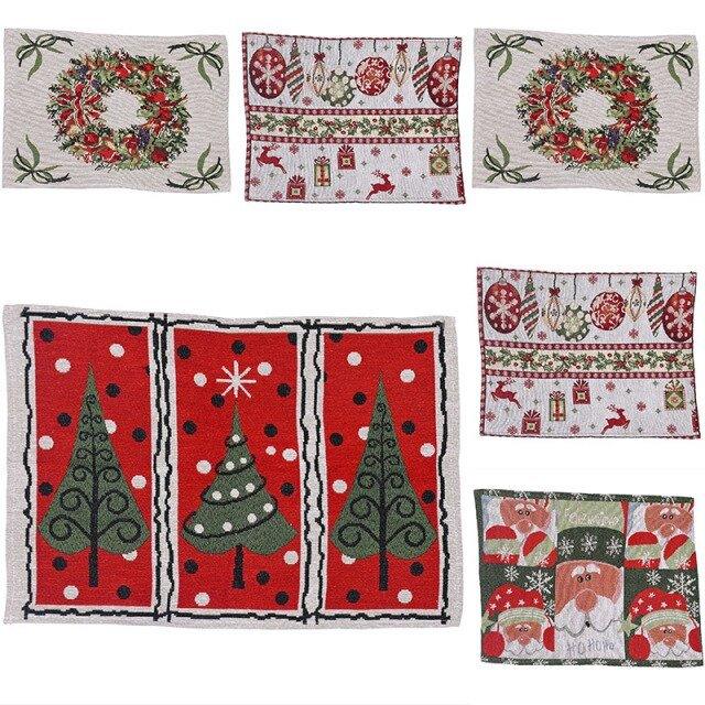 Christmas Household Knitted Fabric Table Coaster - Christmas Trees USA