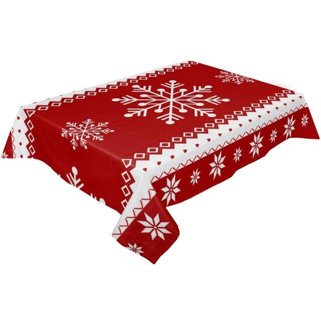 Christmas Elk Illustration Wedding Party Table Cloth - Christmas Trees USA