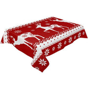 Christmas Elk Illustration Wedding Party Table Cloth - Christmas Trees USA