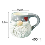 Ceramic Christmas Mugs Embossed Santa Claus - Christmas Trees USA