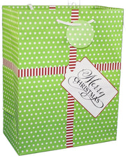 Traditional Lettering Gift Bag - Merry Christmas Red Large