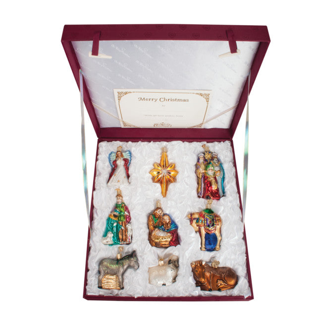 Old World Christmas Nativity Collection Glass Ornaments Set Of 9
