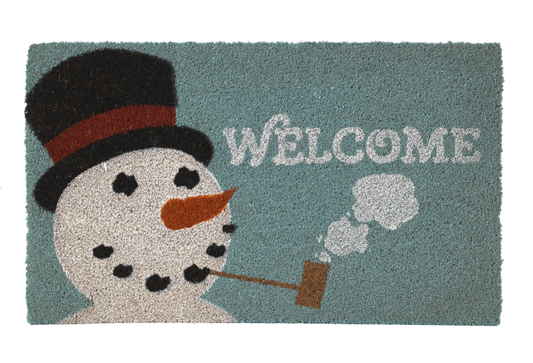 Christmas Coir Doormat - Snowman Welcome