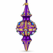 Royal Jewel Embellishments Gold Filigree Double-Ended Finial Drop Glass Christmas Ornament