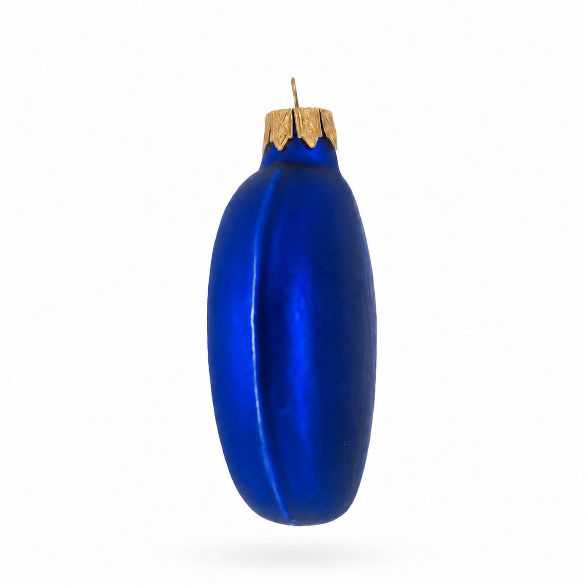 Set of 6 Matte Blue Flat Disc Glass Christmas Ornaments 3 Inches