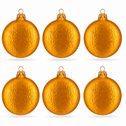 Set of 6 Matte Gold Flat Disc Glass Christmas Ornaments 3 Inches