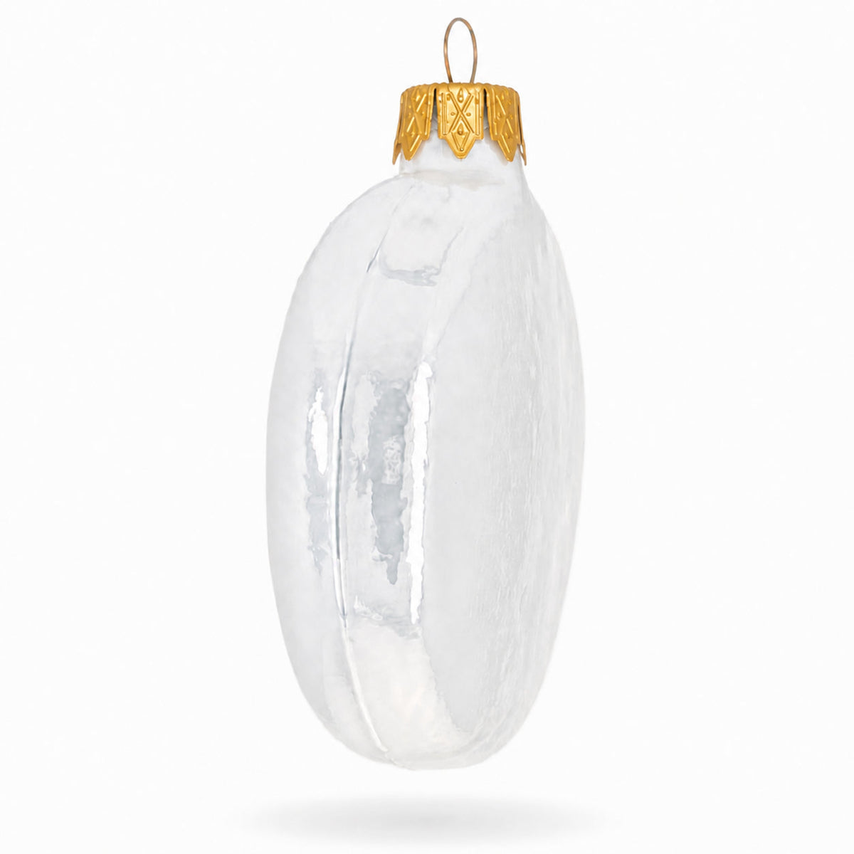 Set of 6 Glossy White Flat Disc Glass Christmas Ornaments 3 Inches