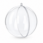 Set of 3 Clear Fillable Plastic Ball Christmas Ornament 3.9 Inches