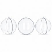 Set of 3 Clear Fillable Plastic Ball Christmas Ornament 4.7 Inches