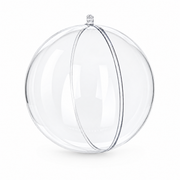 Set of 3 Clear Fillable Plastic Ball Christmas Ornament 4.7 Inches