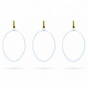 Set of 3 Clear Plastic Egg Ornaments 3.4 Inches (86 mm)