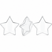 Set of 3 Clear Fillable Star DIY Craft Christmas Ornament 4 Inches