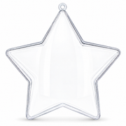 Set of 3 Clear Fillable Star DIY Craft Christmas Ornament 4 Inches