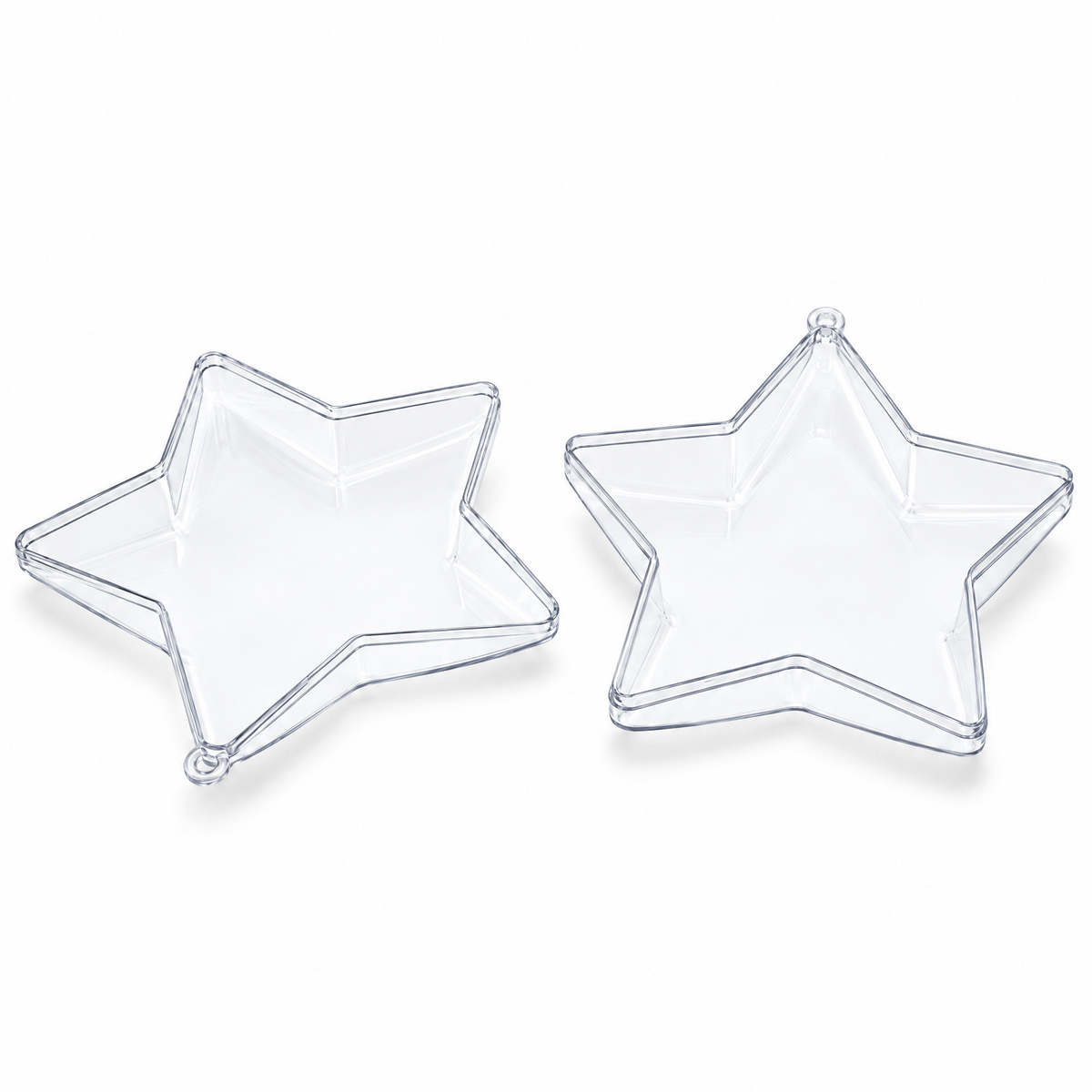 Set of 3 Clear Fillable Star DIY Craft Christmas Ornament 4 Inches