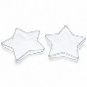 Set of 3 Clear Fillable Star DIY Craft Christmas Ornament 4 Inches
