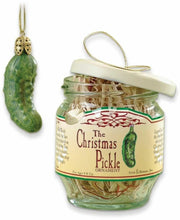 2-Piece Christmas Pickle and Decorated Glass Jar Hanging Ornament