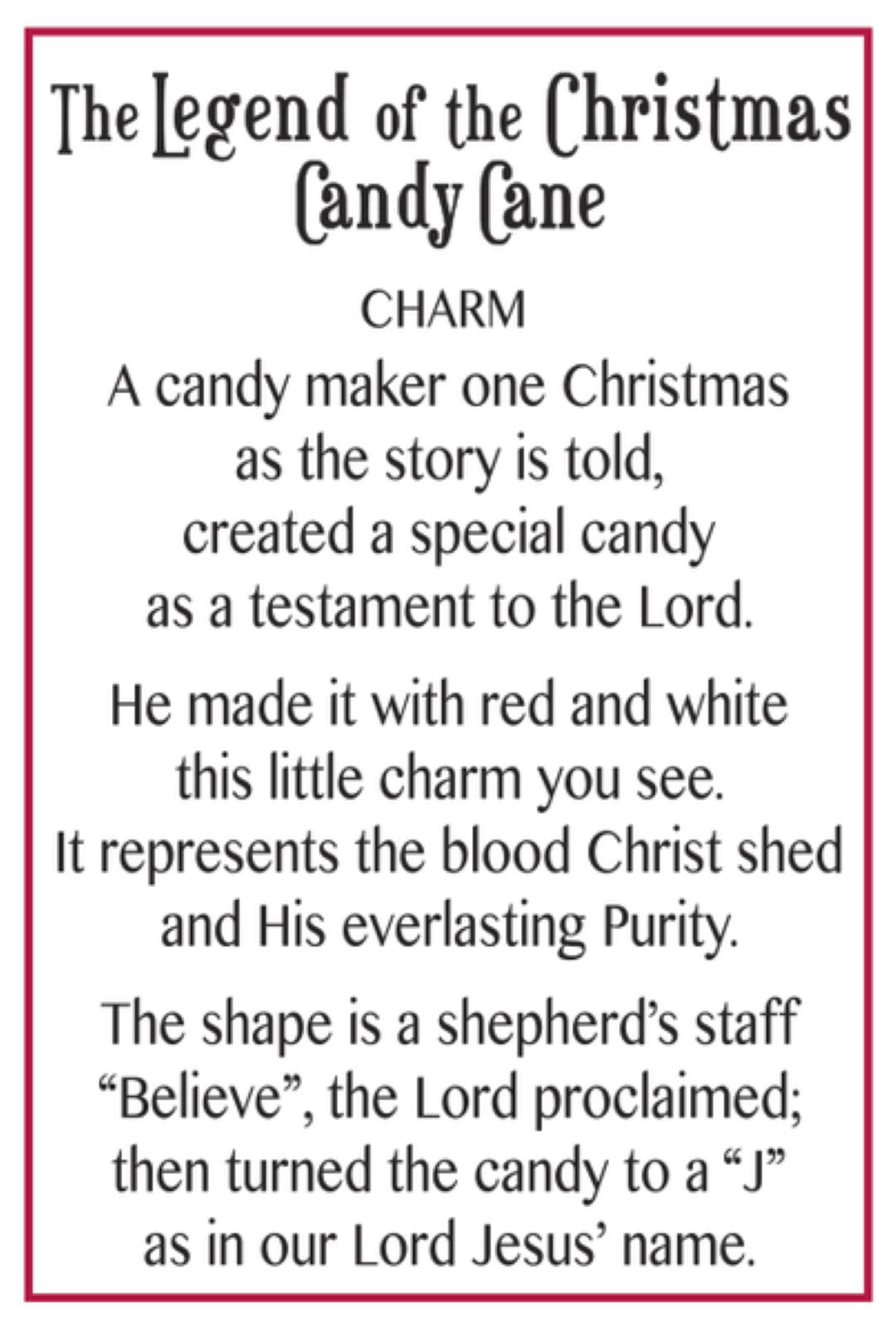 The Legend of the Christmas Candy Cane Charm