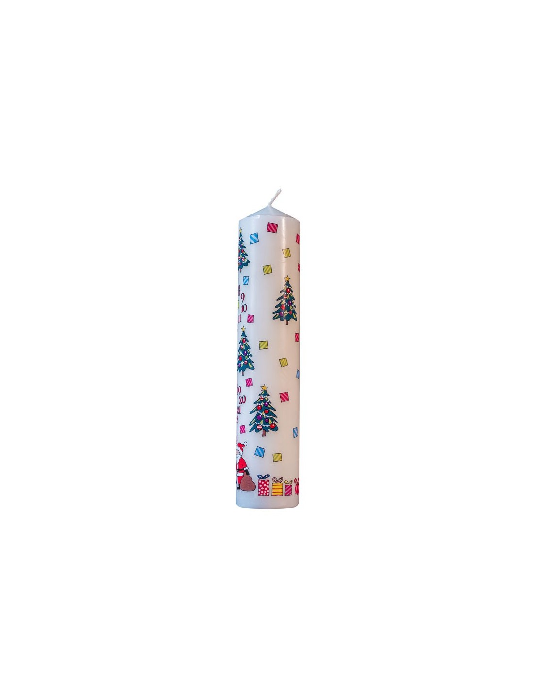 Christmas Trees Advent Pillar Candle