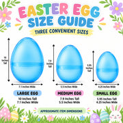 Set of 3 Jumbo Large Size Giant Fillable Plastic Easter Eggs 10 Inches