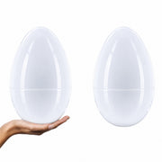 Set of 2 White Large  Jumbo  Giant Fillable Plastic Easter Eggs 10 Inches