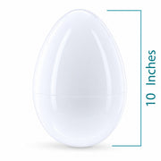 Set of 2 White Large  Jumbo  Giant Fillable Plastic Easter Eggs 10 Inches