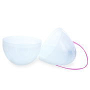 Set of 2 Transparent Jumbo Plastic Easter Eggs with Handles Large Size 10 Inches