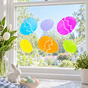 Set of 6 Easter Egg Gel Window Clings Gel Decorations