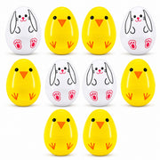 Set of 10 Fillable Plastic Easter Eggs - Bunny Chick Hunt Supply 2.25 Inches