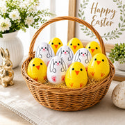Set of 10 Fillable Plastic Easter Eggs - Bunny Chick Hunt Supply 2.25 Inches