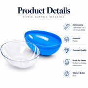 Large Fillable Clear Top Blue Bottom Plastic Easter Egg 5.1 Inches