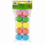 Set of 10 Gingham Checkered Plastic Easter Eggs - Fillable Hunt Decor 2.25 Inches