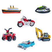 Excavator Construction Vehicle with Working Arm Glass Christmas Ornament