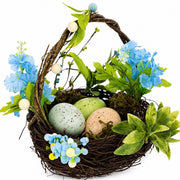 Set of 3 Easter Baskets with Eggs and Spring Flowers