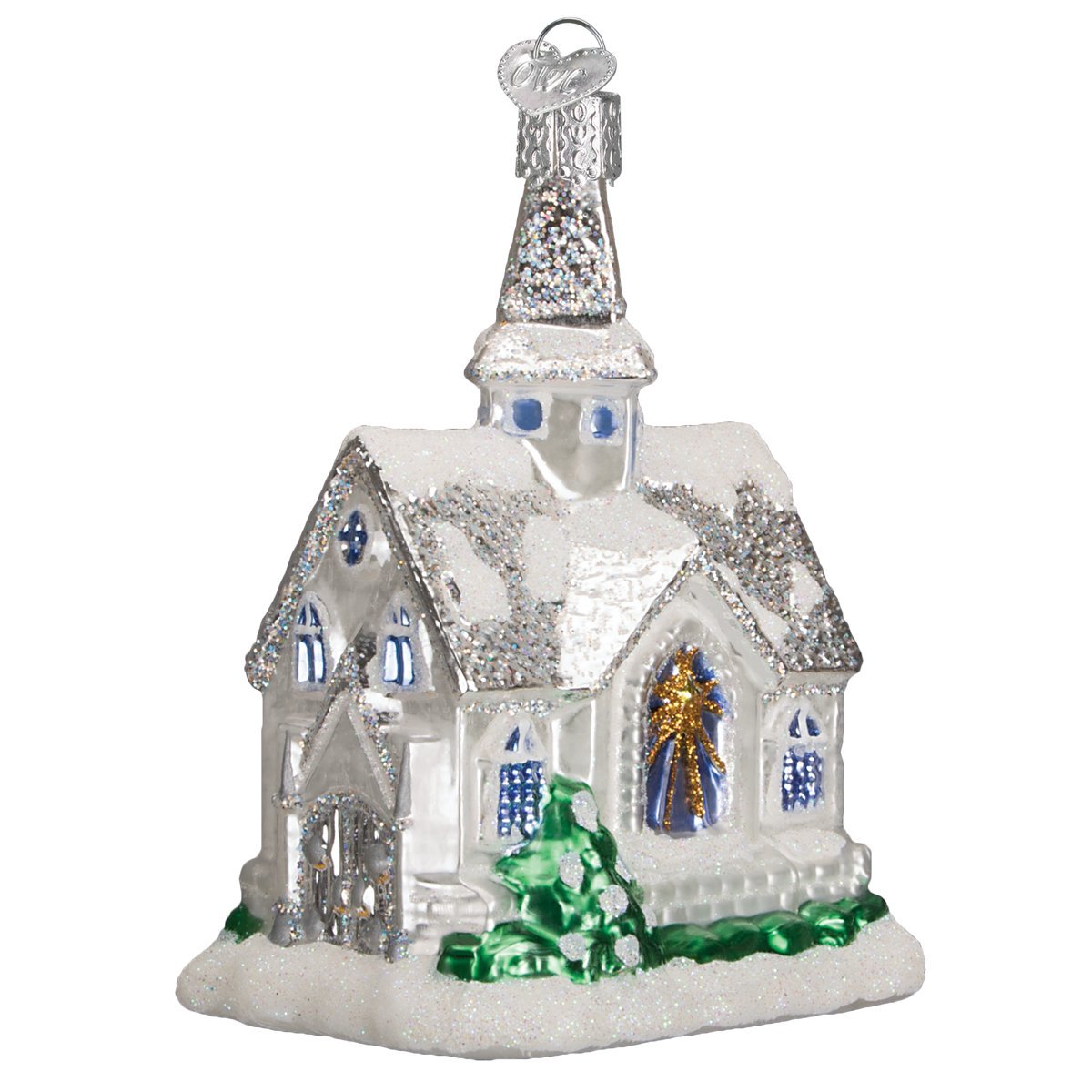 Old World Christmas Sparkling Cathedral Glass Blown Ornament
